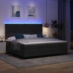vidaXL Lit à ressorts avec matelas Noir 200 x 200 cm Velours