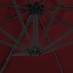 vidaXL Parasol déporté avec mât en acier Rouge bordeaux 300 cm