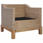 vidaXL Fauteuil avec coussins Rotin naturel