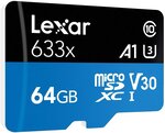 Carte mémoire Micro-SD Lexar High Performance 64Go SDXC Class 10 avec adaptateur