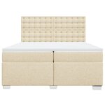 vidaXL Sommier à lattes de lit avec matelas Crème 200x200 cm Tissu