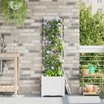 vidaXL Jardinière de jardin avec treille blanche 40x40x143 cm