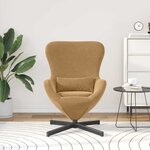 vidaXL Fauteuil œuf Marron 63 x 73 x 90 cm Velours