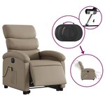 vidaXL Fauteuil inclinable de massage électrique cappuccino similicuir