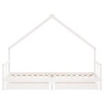vidaXL Cadre de lit enfant tiroirs blanc 80x200 cm bois de pin massif