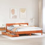 vidaXL Cadre de lit sans matelas cire marron 200x200cm bois pin massif