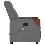 vidaXL Fauteuil inclinable de massage électrique gris foncé tissu