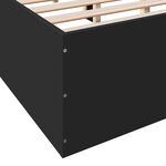 vidaXL Cadre de lit noir 140x190 cm bois d'ingénierie