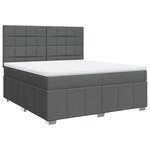 vidaXL Sommier à lattes de lit avec matelas Gris foncé 180x200cm Tissu