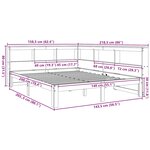 vidaXL Lit bibliothèque sans matelas cire marron 140x200 cm pin massif