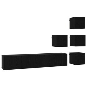 vidaXL Ensemble meuble TV 6 Pièces 80 x 30 x 30 cm Chêne noir