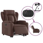 vidaXL Fauteuil inclinable électrique marron similicuir