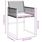 vidaXL Set de salle à manger de jardin 5 pièces avec coussins en rattan poly noir
