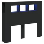 vidaXL Tête de lit à LED noir 120x18 5x103 5 cm bois d'ingénierie