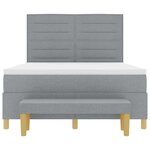 vidaXL Lit à ressorts avec coussin Gris clair 200 x 160 cm tissu