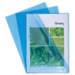 Sachet De 10 Pochettes Coin Pvc Lisse Haute Résistance 13/100e - A4 - Bleu - X 10 - Exacompta