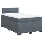 vidaXL Sommier à lattes de lit et matelas Gris foncé 120x200cm Velours