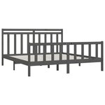 vidaXL Cadre de lit sans matelas bois massif de pin gris 200x200 cm