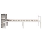 vidaXL Lit bibliothèque sans matelas blanc 75x190cm bois de pin massif