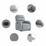 vidaXL Fauteuil inclinable électrique gris clair tissu