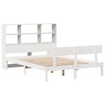 vidaXL Lit bibliothèque sans matelas blanc 140x190 cm bois pin massif