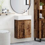 vidaXL Meuble de salle de bain avec robinet Bois ancien