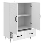 vidaXL Buffet Blanc brillant 66 x 34 5 x 95 cm Bois d'ingénierie
