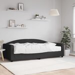 vidaXL Lit de jour avec matelas noir 100x200 cm tissu