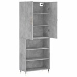 vidaXL Buffet haut Gris béton 69 5x34x180 cm Bois d'ingénierie