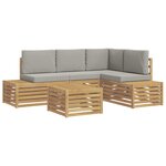 vidaXL Ensemble de canapés d'extérieur 5 Pièce Blanc et gris clair