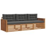 vidaXL Ensemble de canapés d'extérieur 3 Pièces Naturel et Anthracite
