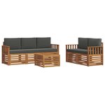 vidaXL Ensembles de canapés avec coussin 6 Pièces Naturel et Anthracite