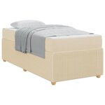 vidaXL Cadre de lit avec matelas Crème 90 x 200 cm tissu