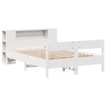 vidaXL Lit bibliothèque sans matelas blanc 140x200 cm bois pin massif
