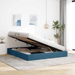 vidaXL Cadre de lit ottoman Bleu foncé 160 x 200 cm Velours