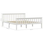vidaXL Cadre de lit Blanc Bois de pin massif 160x200 cm