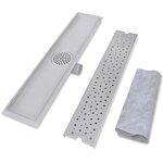 vidaXL Drain de douche linéaire 2 Pièces 630 x 140 mm Acier inoxydable