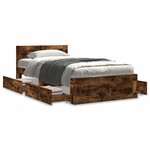 vidaXL Cadre de lit tête de lit chêne fumé 90x190 cm bois ingénierie