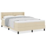 vidaXL Lit à ressorts avec matelas crème  140 x 200 cm  en tissu.