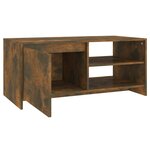vidaXL Table basse Chêne fumé 102x50x45 cm Bois d'ingénierie