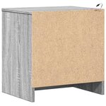 vidaXL Armoires de chevet et lumières LED 2 Pièces sonoma gris