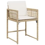 vidaXL Chaises de jardin avec coussins lot de 4 beige résine tressée