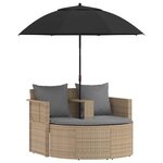 vidaXL Canapé de jardin 8 Pièces Beige et Gris clair polyrotin