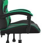 vidaXL Chaise de jeu pivotante Noir et vert Similicuir