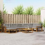 vidaXL Ensemble de canapés d'extérieur 8 Pièces Gris Naturel et Clair