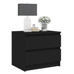 Vidaxl tables de chevet 2 pièces noir 50x39x43 5 cm aggloméré