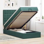 vidaXL Cadre de lit ottoman avec matelas vert foncé 100x200 cm velours