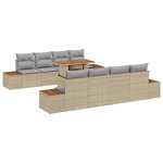vidaXL Ensemble de salle à manger pour jardin 9 Pièces Beige et gris