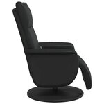 vidaXL Fauteuil inclinable de massage repose-pieds noir similicuir