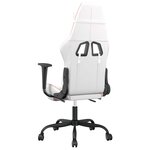 vidaXL Chaise de jeu de massage avec repose-pied Blanc rose Similicuir